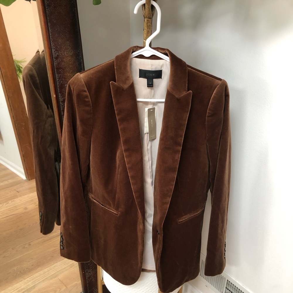 J. Crew Rich Brown Velvet Blazer